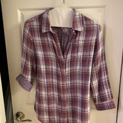 Anthropologie Plaid Top