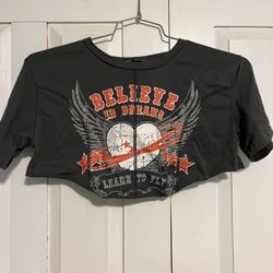 SHEIN Believe In Dreams Crop Top - Size Small 