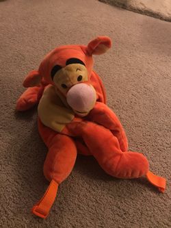 Tiger plush doll with pocket