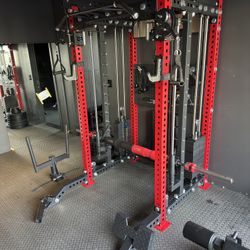 Squat Rack with Smith Machine & Cable Pulley - Home Gym