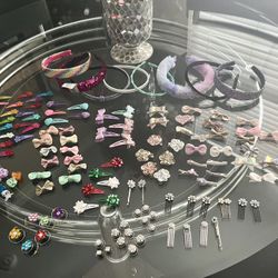 50+ GIRLS HAIR JEWELRY ACCESSORIES, HEADBANDS, HAIR CLIPS & BOWS SET