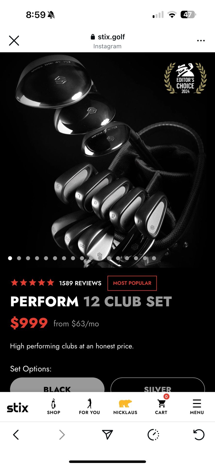 Like New, Barely Used Full Stix Perform Golf Club Set