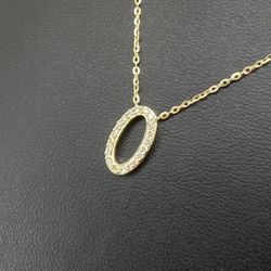 14kt Gold Open Oval Diamond Pendant And Necklace Combo 1.80grams .14ctw 165072 26 