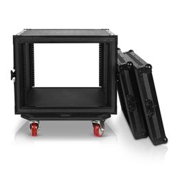 8U Rack Case Shock Mount ATA Rolling Flight Case 
