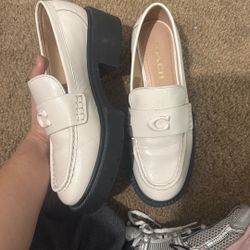 Leah Leather Chunky Logo Platform Loafers 