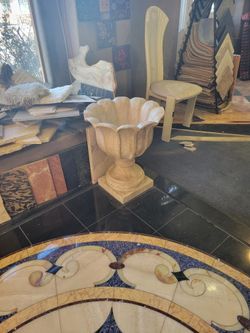 2 Stone Plant Holders - Large 