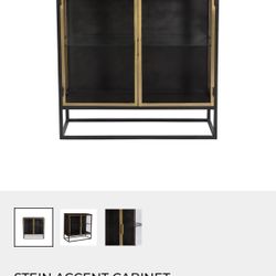 Glass-front cabinet With Gold Trim