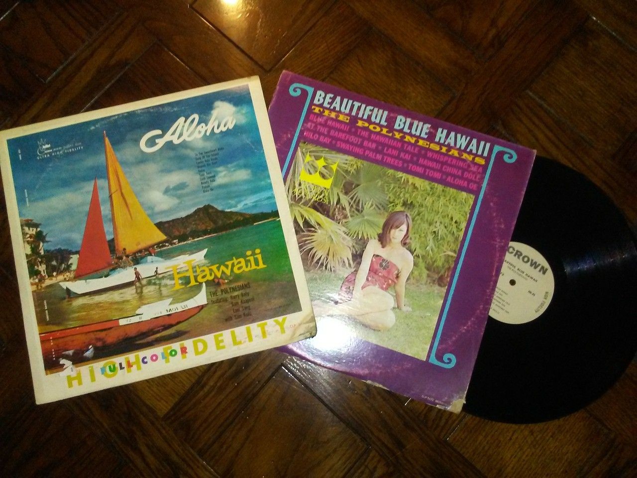 Two Hawaiian Music Vinyl LP Records