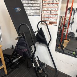 Inversion table exercise stretch