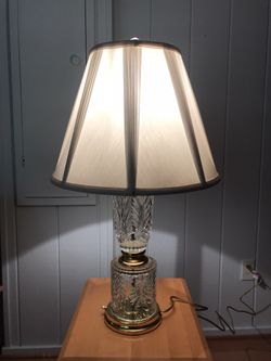 Cut Crystal Brass Lamp