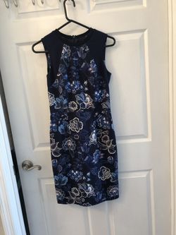Adrianna Papell Blue Floral Dress