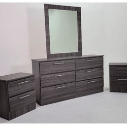 DRESSER WHIT MIRROR AND 2 NIGHTSTANDS ✨️ CÓMODA CON ESPEJO Y 2 MESITAS DE NOCHE 