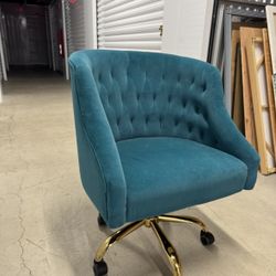 Teal Velvet Desk Chair 