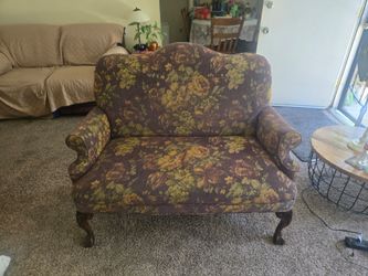 Vintage style Sears Floral Pattern Camelback Loveseat