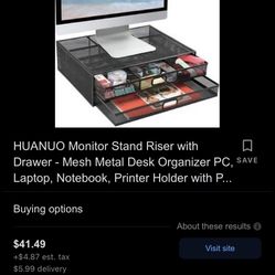 HUANUO Monitor Stand Riser with Drawer 