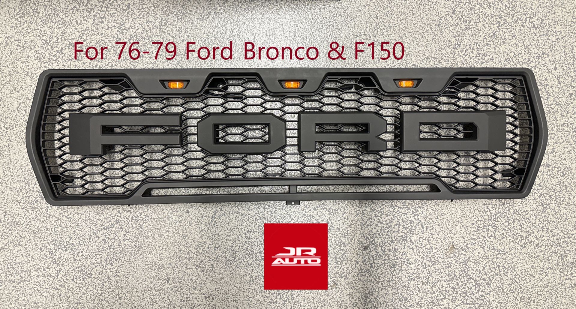 76-79 Ford F150 Bronco Raptor Grill w/ Letters LED Lights 1(contact info removed)