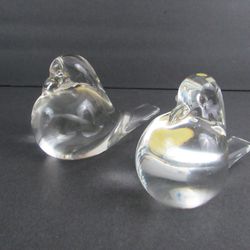 Archimede Seguso Murano Art Glass - Sitting Doves Figurines Italy


