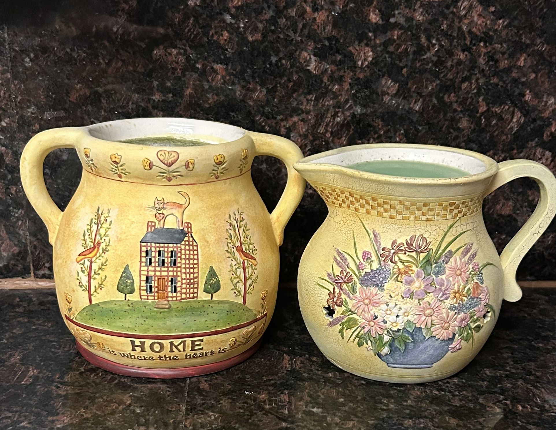 Retired 2003 LANG CANDLES MELTING POT BEAN HOME HEART ELLEN STOUFFER HOUSE CAT BIRD COUNTRY/BOUQUET