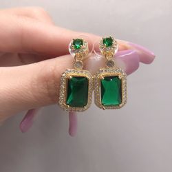 Stunning Green Dangle Earrings