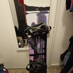 Womans Burton Stylus 47 Snowboard , Step On Bindings, And Boots