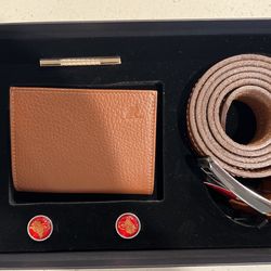 Genuine Leather Men Wallet Gift Set