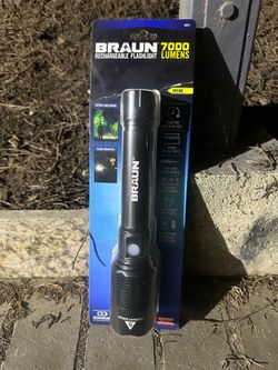 Braun 7000 lumen flashlight rechargeable