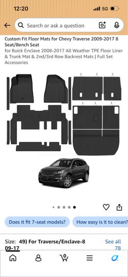 All Weather Floor Mats- 2018-2024 Buick Enclave or Chevy Traverse
