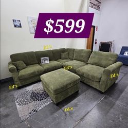 BRAND NEW 4PCS SECTIONAL SOFA SET WITH OTTOMAN AND ACCENT PILLOW INCLUDED $599
