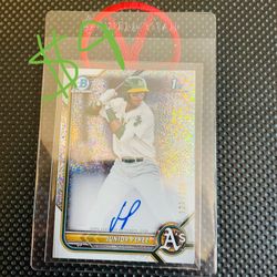 Autographed Junior Perez 1st Bowman Baseball Card Oakland A’s