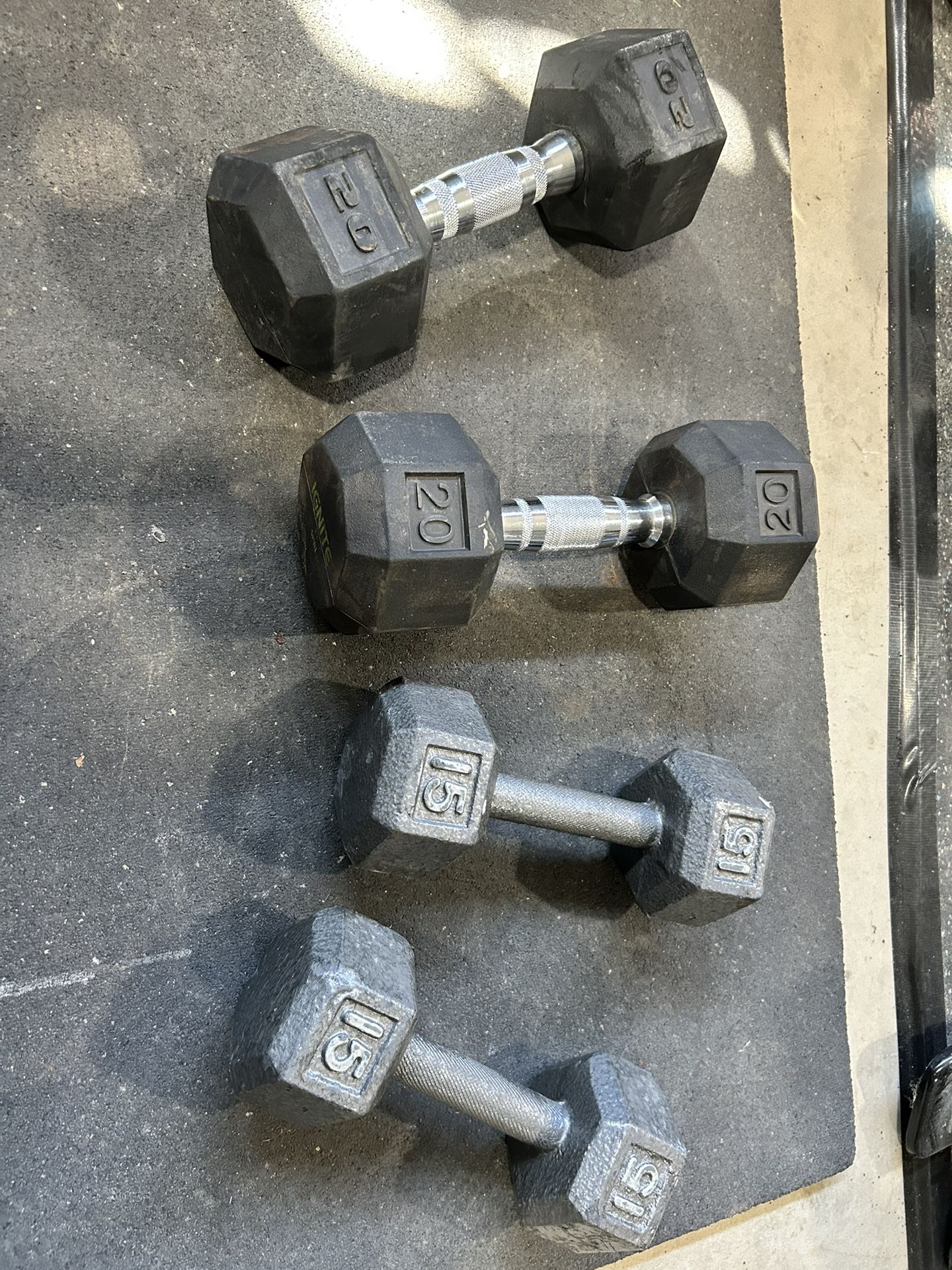 Dumbbells 20s And 15s $70 For Both Pairs