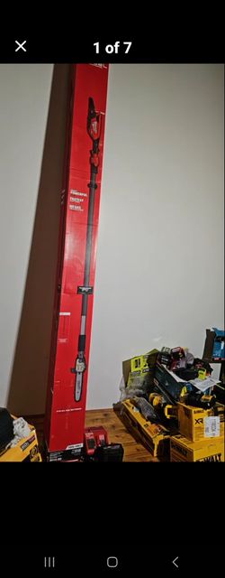 Milwaukee M18 'Fuel' telescoping pole saw, 'Forge' battery, charger
