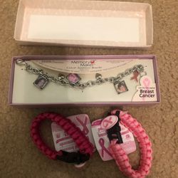 New! Cancer Charm Bracelets
