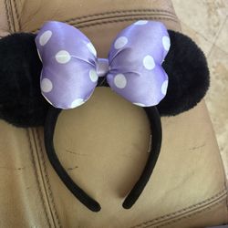  Ear Headband: Minnie Mouse Purple Bow