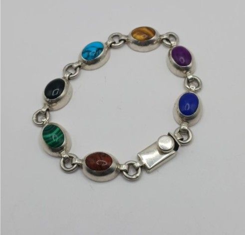 925 mexico multi gemstone bracelet
