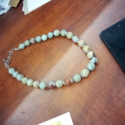 Ethiopian opal necklace beads Sterling silver Hook 