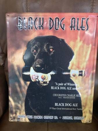 Black Dog Ales Metal Sign