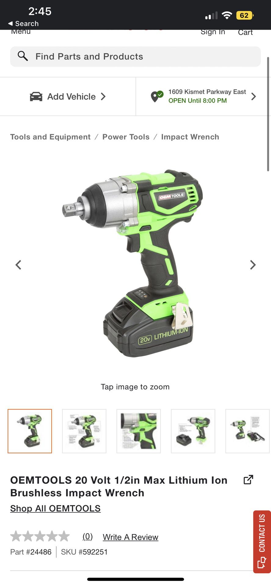 OEMTOOLS 20 Volt 1/2in Max Lithium Ion Brushless Impact Wrench for Sale in  Cape Coral, FL OfferUp