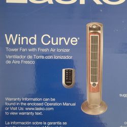Lasko Tower Fan With Air Ionizer - 100% New!!