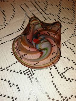 Antique Blown glass ashtray