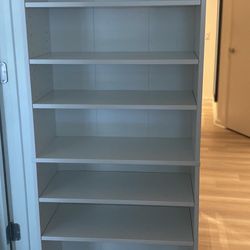 White Bookcase Bookshelf 72”H - Like New 