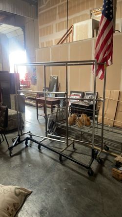 Heavy Duty Double Rail Rolling Clothing Rack