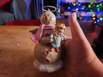 Cute Angel Snowman Figurine 