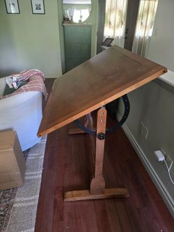 Vintage Style Wooden Drafting Table