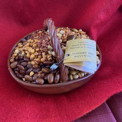 5 Inch Round Decorative Greek Basket Of Fortune Imported From Greece