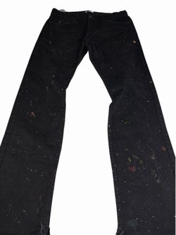 Levi Denizes 252 Black Splattered Paint Galaxy Pants