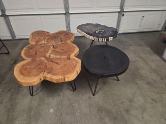 3 wood tables