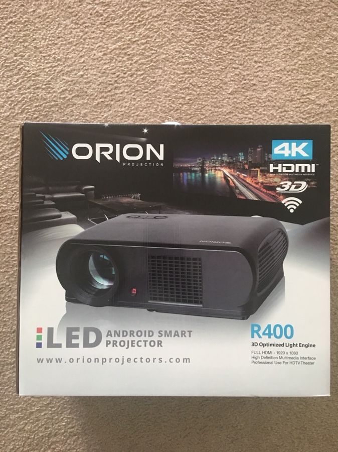 Orion R400 LED Android Smart Projector 4K HDMI 3D Optimized Light