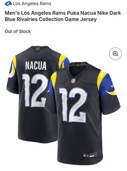 LA Rams Puka Nacua #12 Rivalries Black Jersey Men’s Size Small