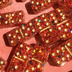 Red Sparkle Dominoes