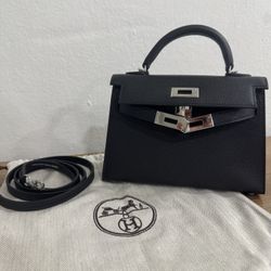 Brand New Mini Kelly Black Bag - Cartera 